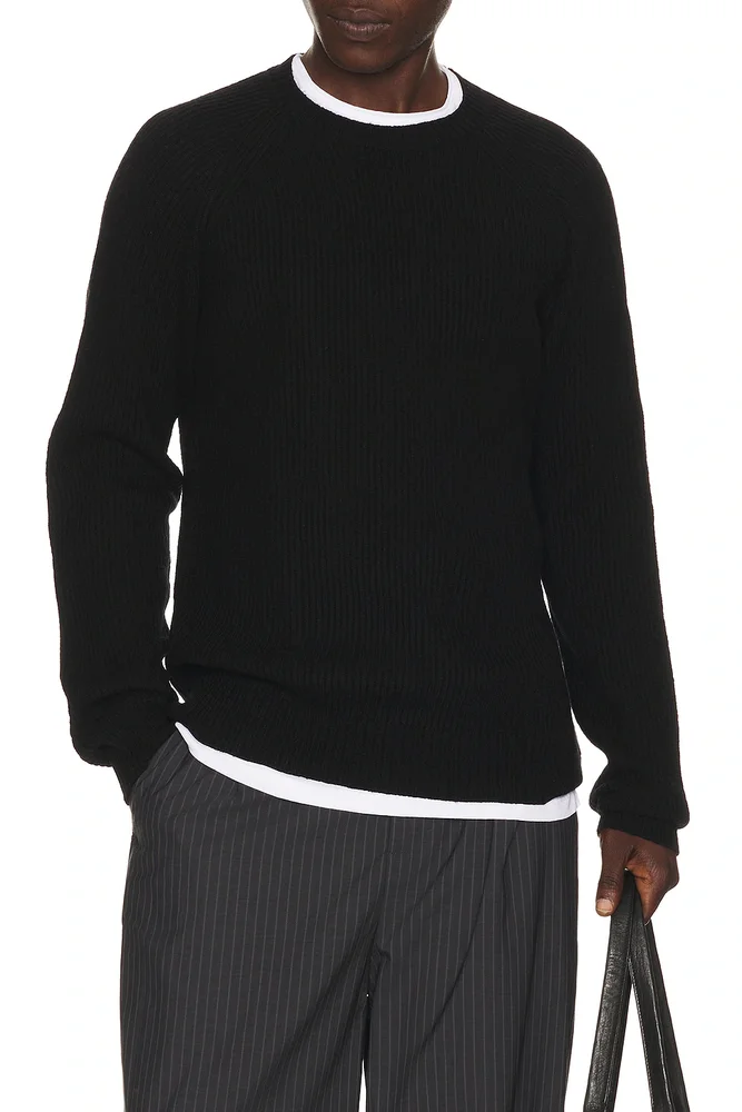 Ribbed Wool Crewneck Sweater