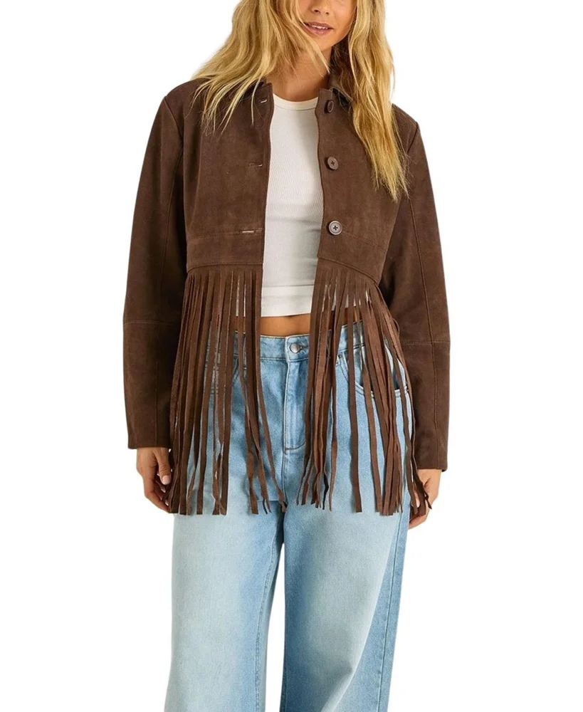 Real Suede Fringe Jacket
