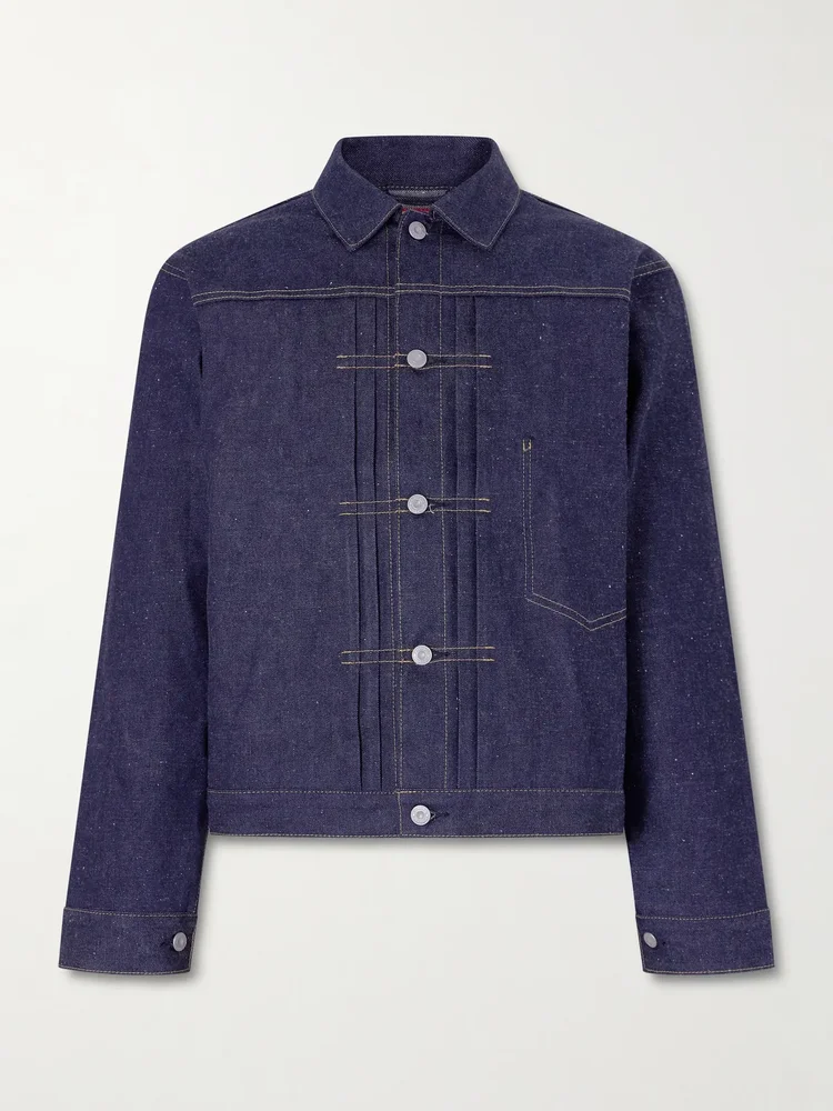 Pleated Denim Jacket