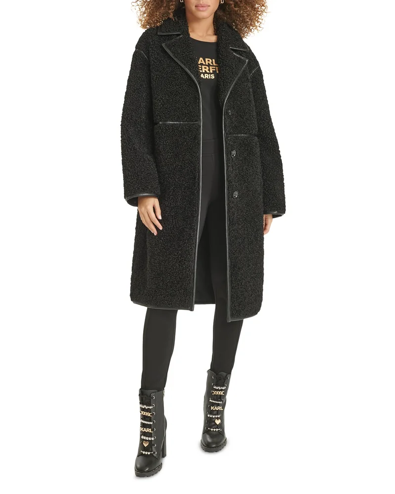 Faux Sherpa Button Front Jacket