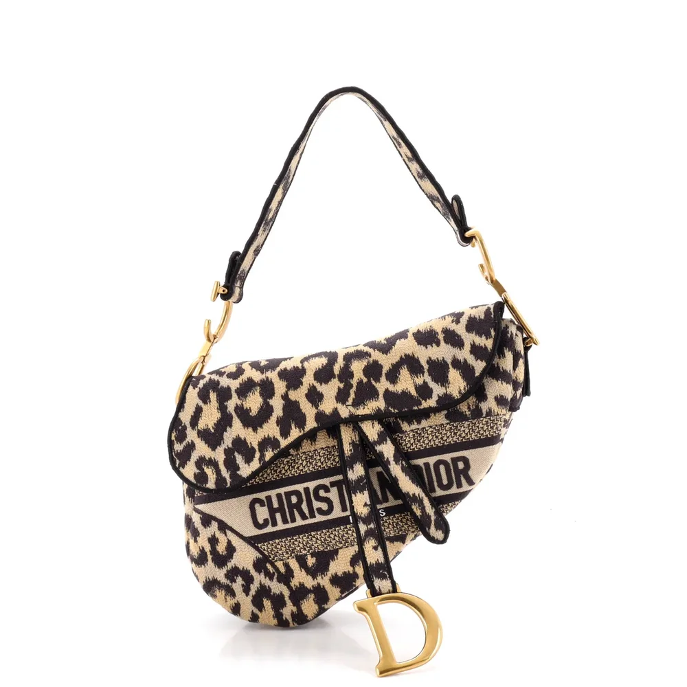 Dior Saddle Handbag Mizza Embroidered Canvas Medium, Brown