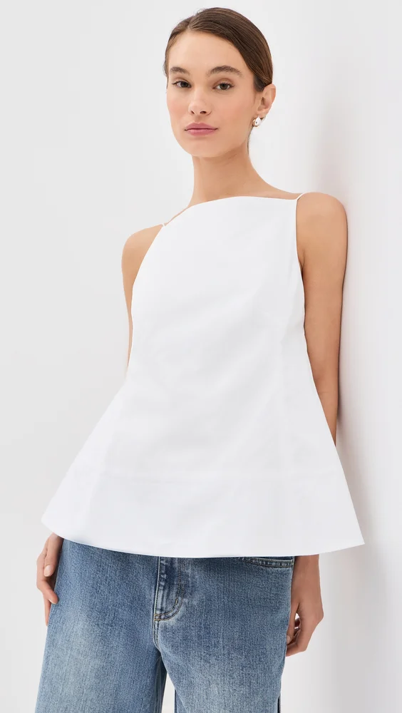 Poplin Strappy Open Back Top