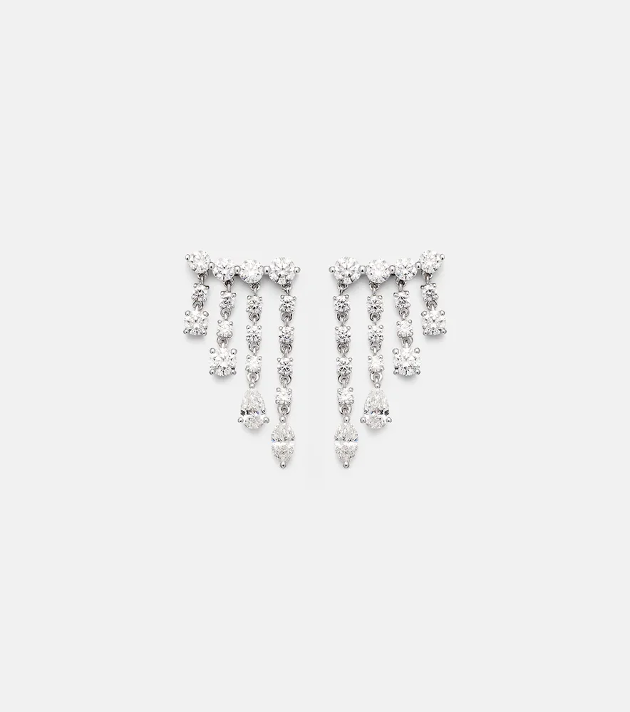 Rain Small 18kt white gold drop earrings with diamonds
