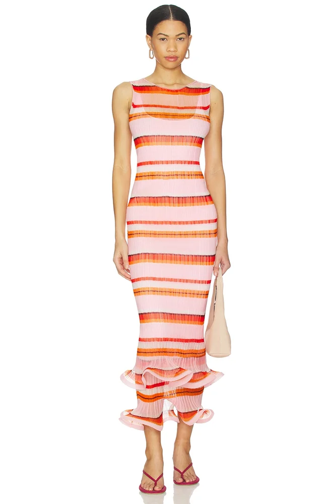 Daniella Plisse Midi Dress