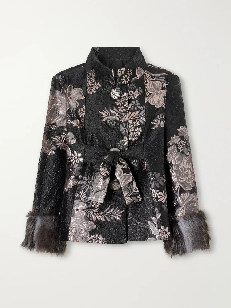 Arcadia floral-brocade jacket