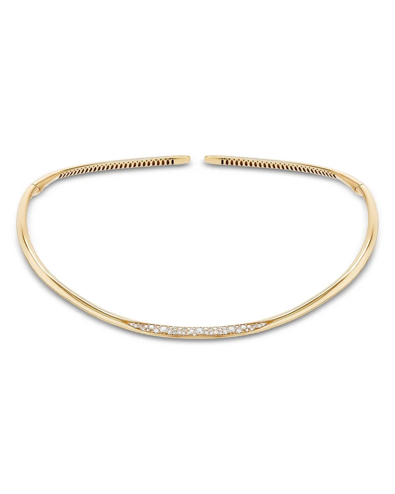 14K Yellow Gold Diamond Bubble Choker Necklace, 1.14 tcw