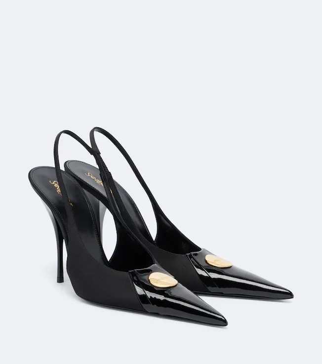 Louis satin slingback pumps