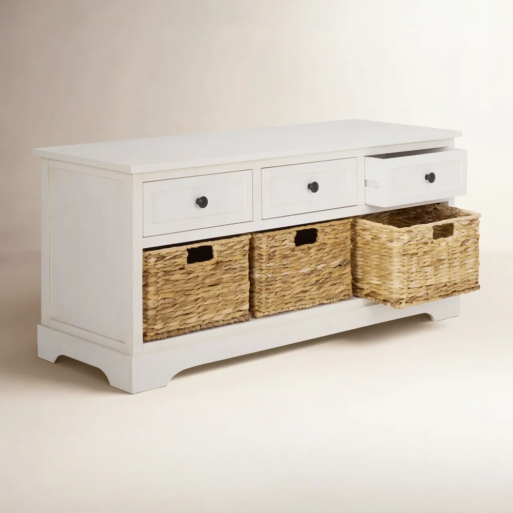Adayla Solid Wood Drawers Storage Bench