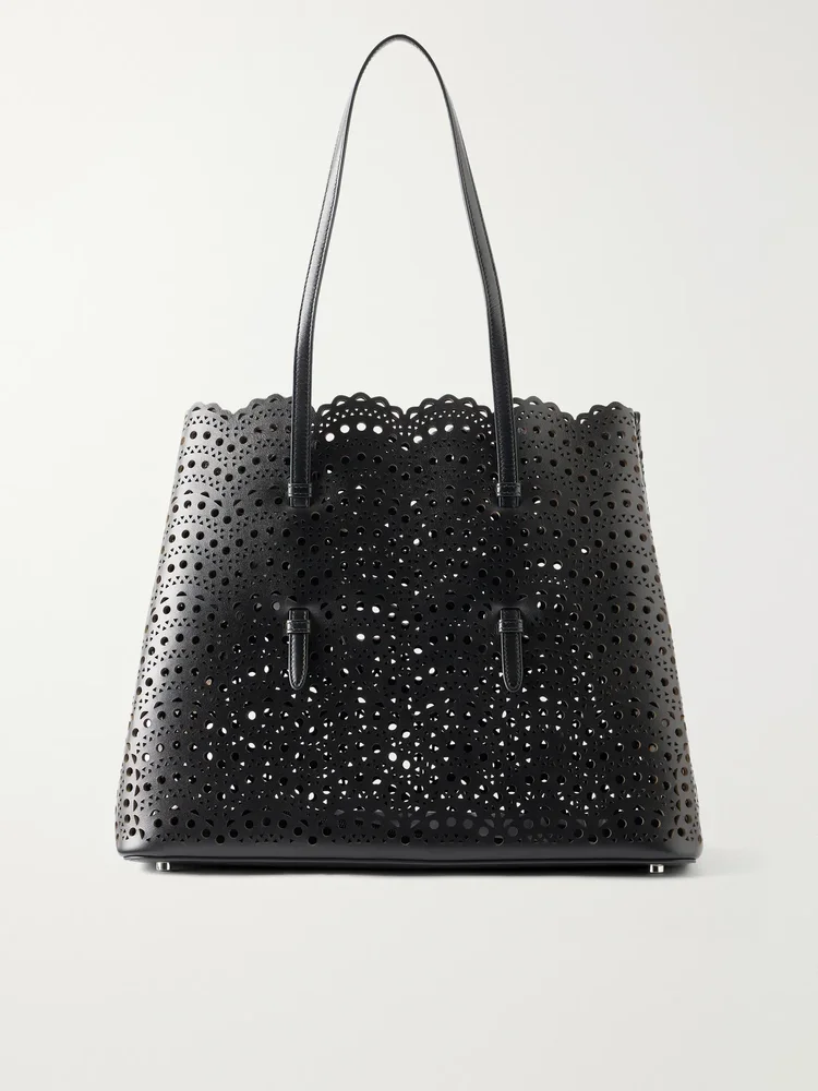 Mina 37 laser-cut leather tote