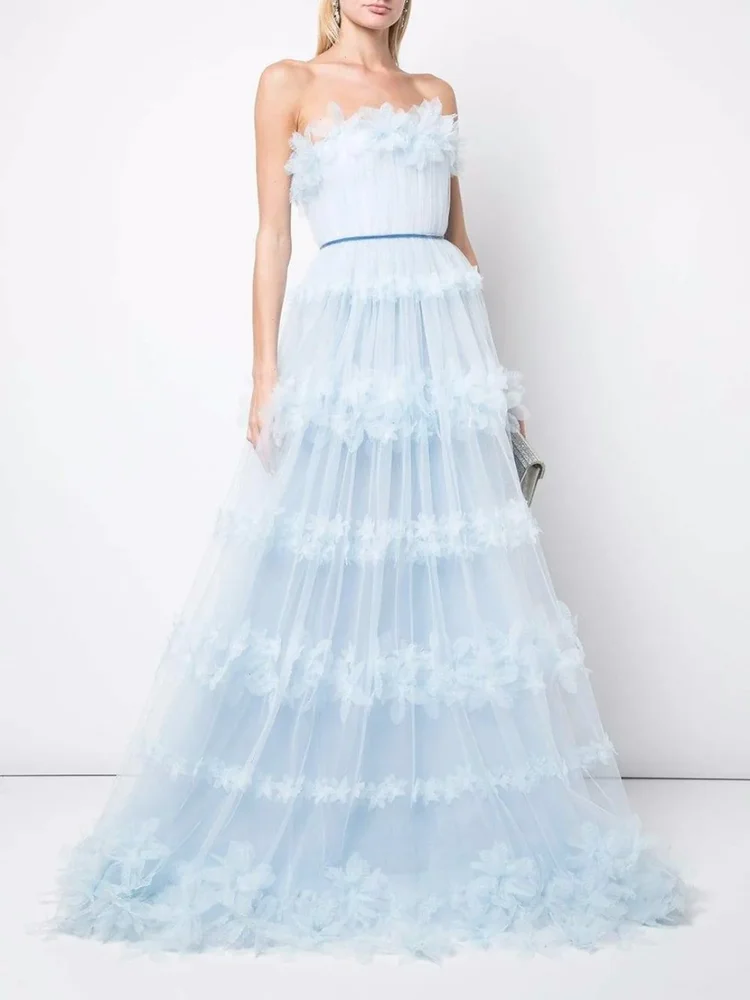 3D Floral Tulle Ballgown