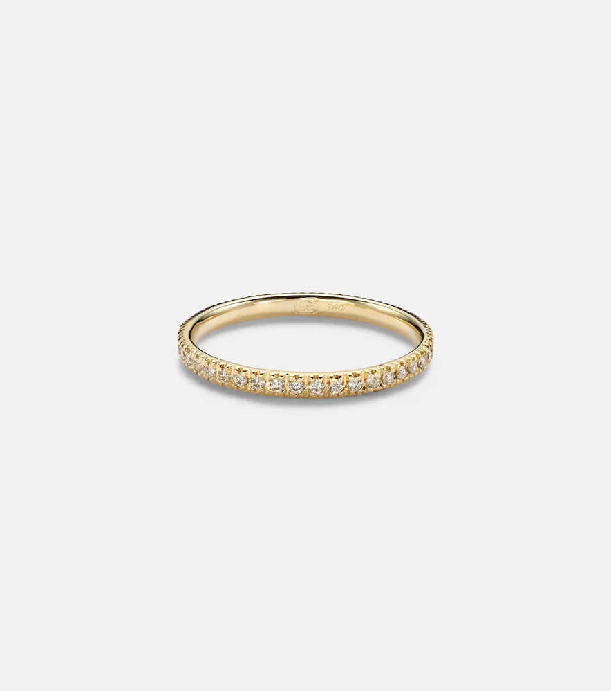 14kt yellow gold eternity ring with diamonds