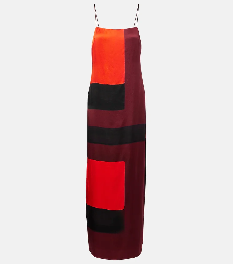 Mae printed silk-blend maxi dress