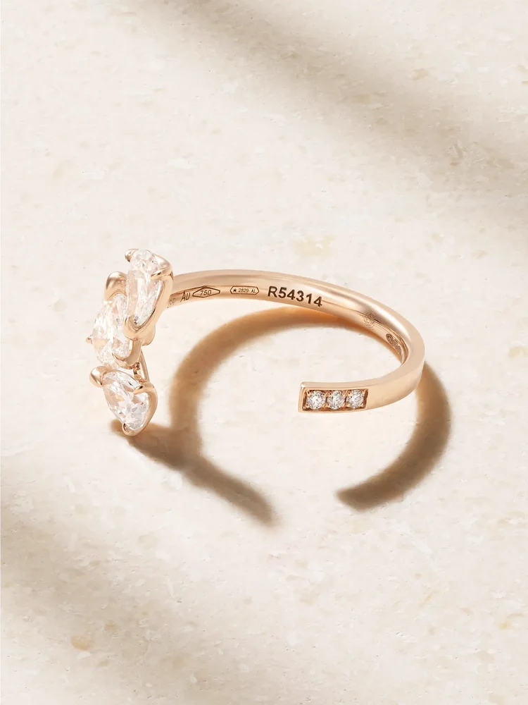 Serti sur Vide 18-karat rose gold diamond ring