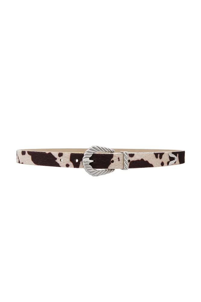 Slim Modern Faux Fur Rodeo Belt