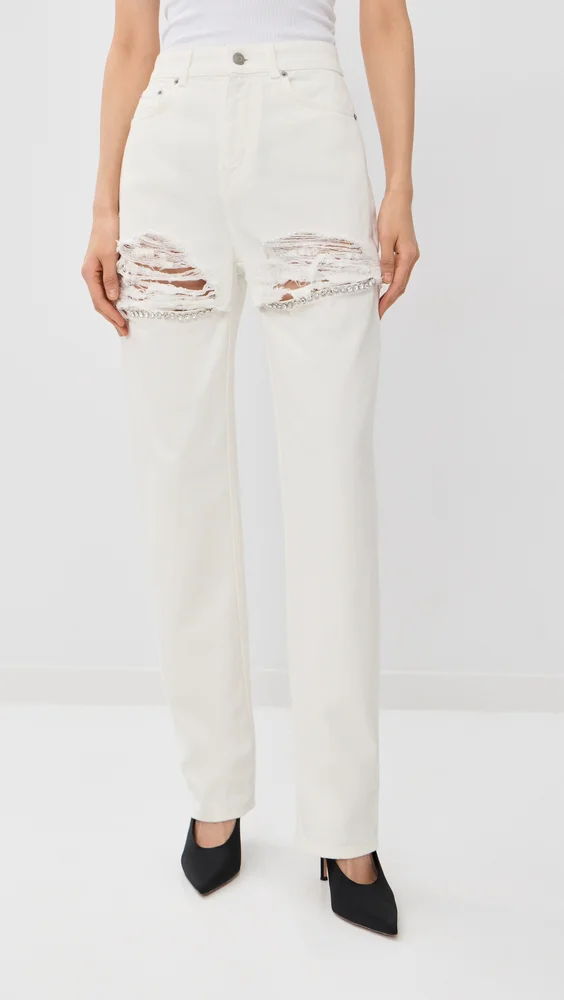 Crystal Fray Slit Jeans