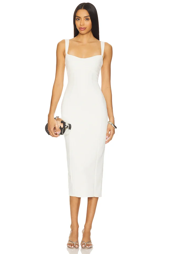 Sculpting Crystal Sweetheart Midi Dress
