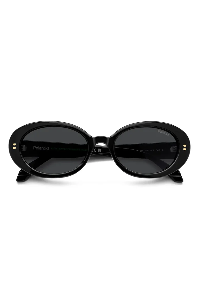 52mm Polarized Oval Sunglasses