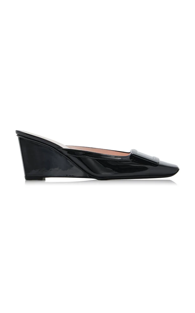 Belle Vivier Leather Mule Wedges