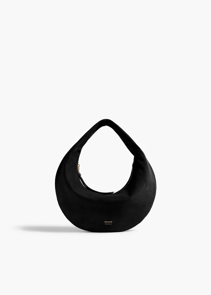 Mini Olivia Hobo in Black Suede