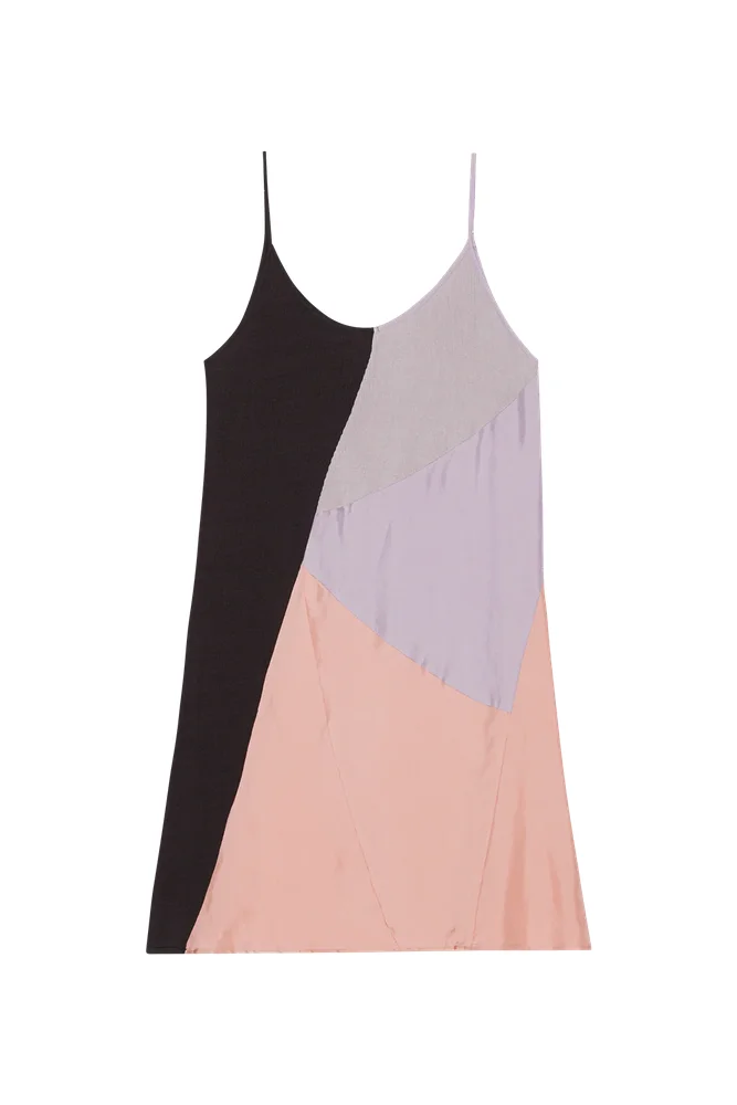 GABRIELA DRESS - BLACK/CORAL/LILAC