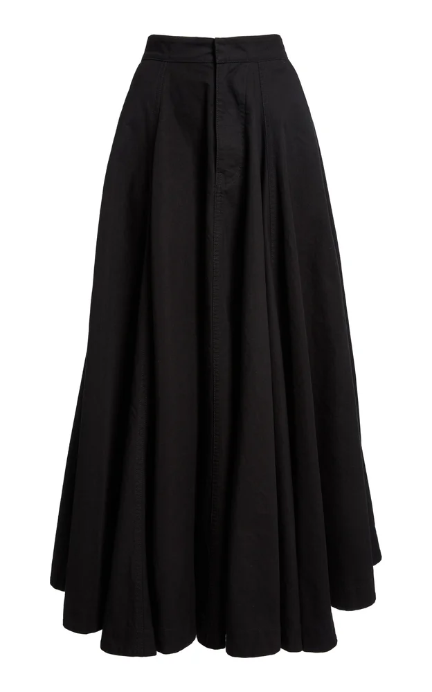 Godet Cotton Maxi Skirt