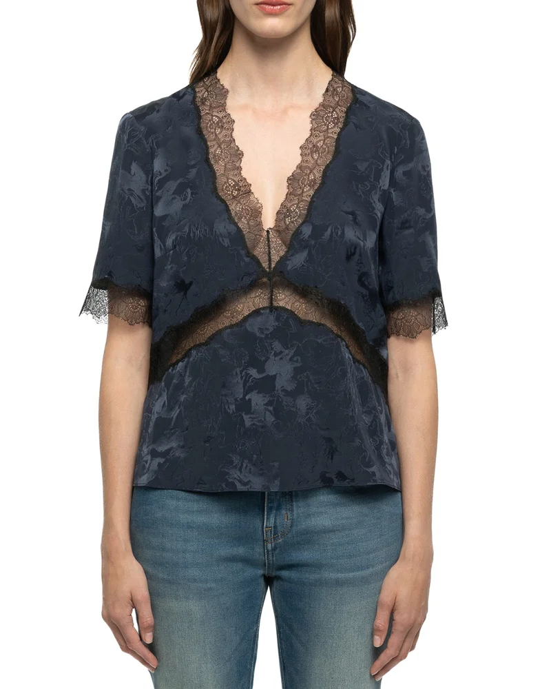 Tedoxa Jacqurd Horses Silk Top
