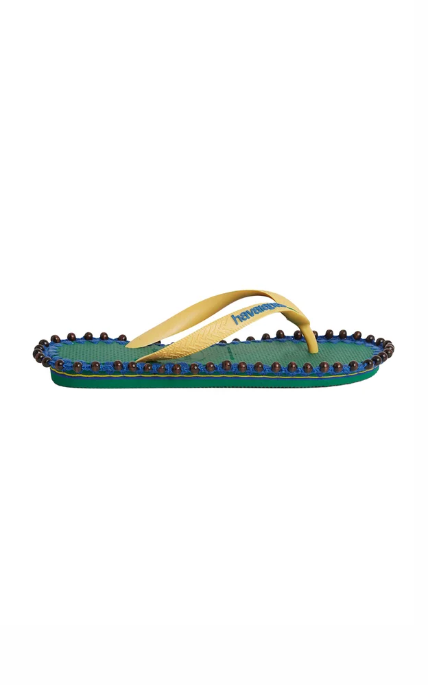 x Havaianas Avaia Wood-Beaded Rubber Sandals
