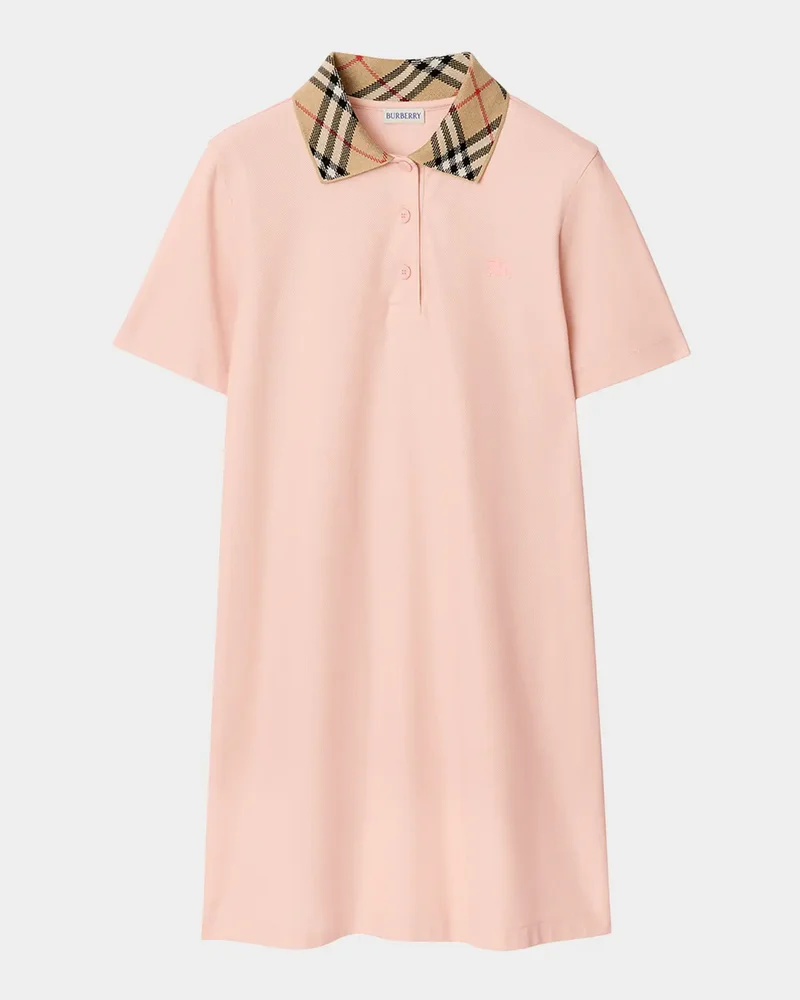 Iris Check Collar Short-Sleeve Mini Dress