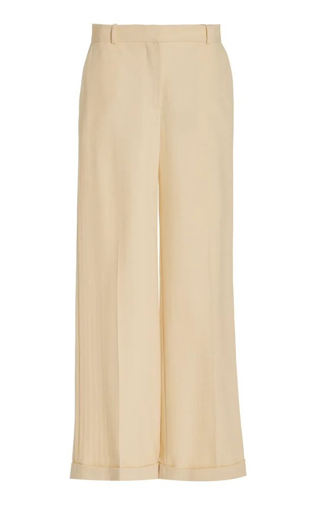 Tailored Herringbone-Weave Suit Trousers