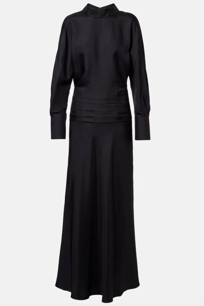 Tuxedo silk dress