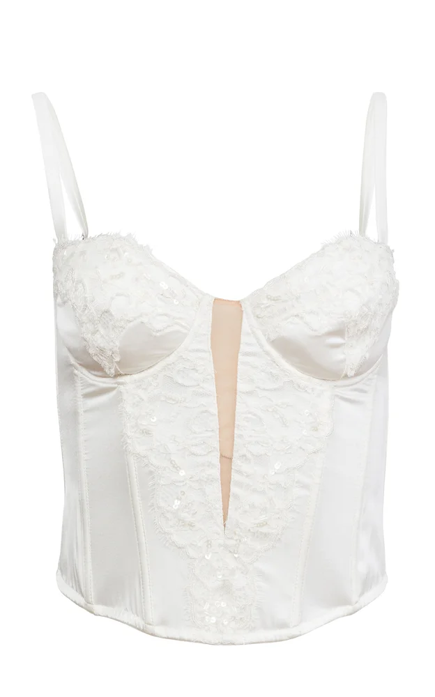 x Galia Lahav Beaded Iris Lace Bustier