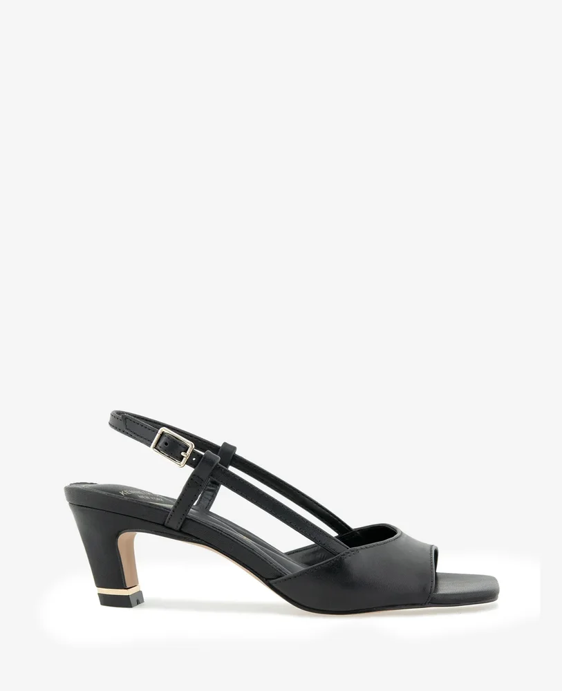 Anna Leather Open Toe Slingback Sandal