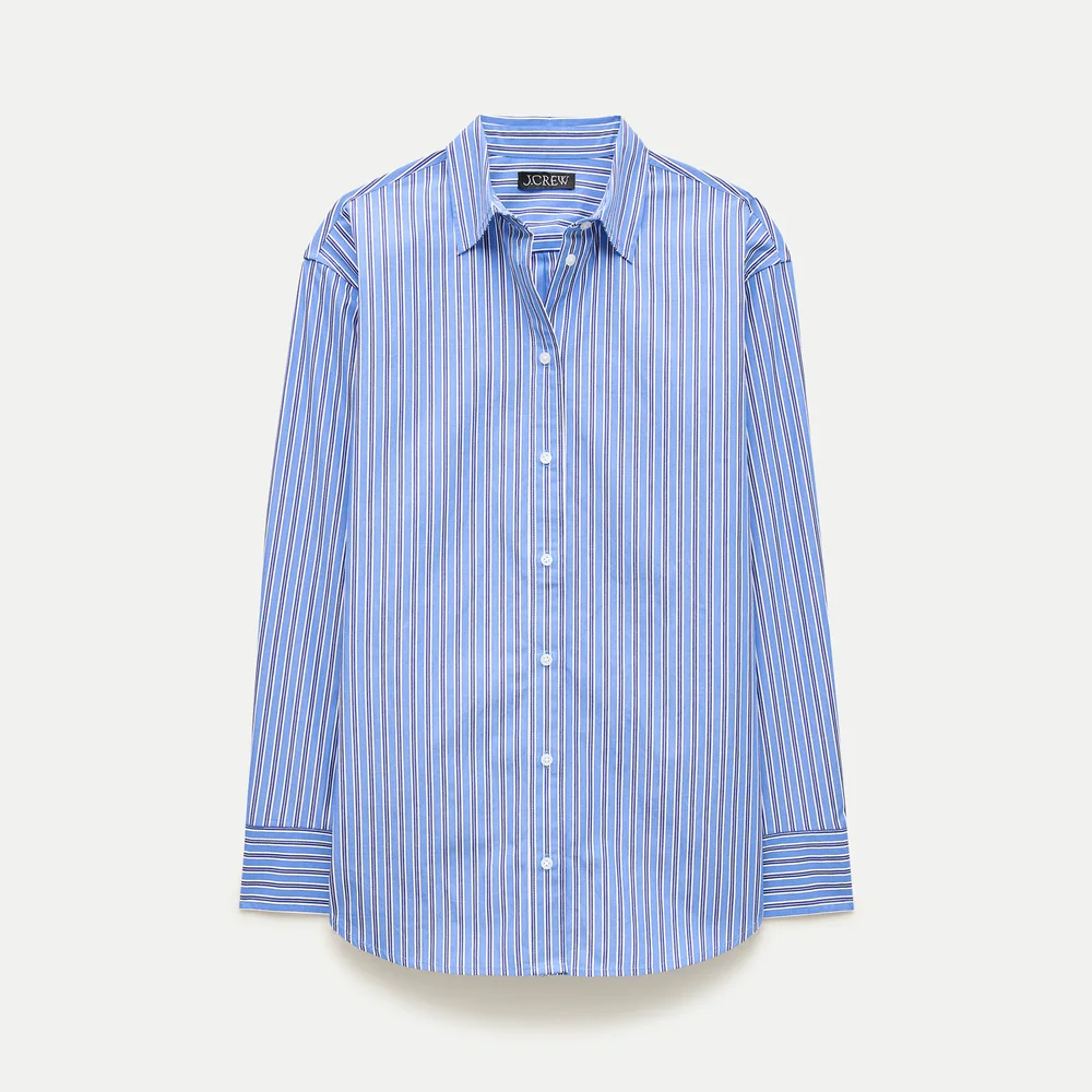 Esme relaxed-fit button-up shirt in striped cotton poplin