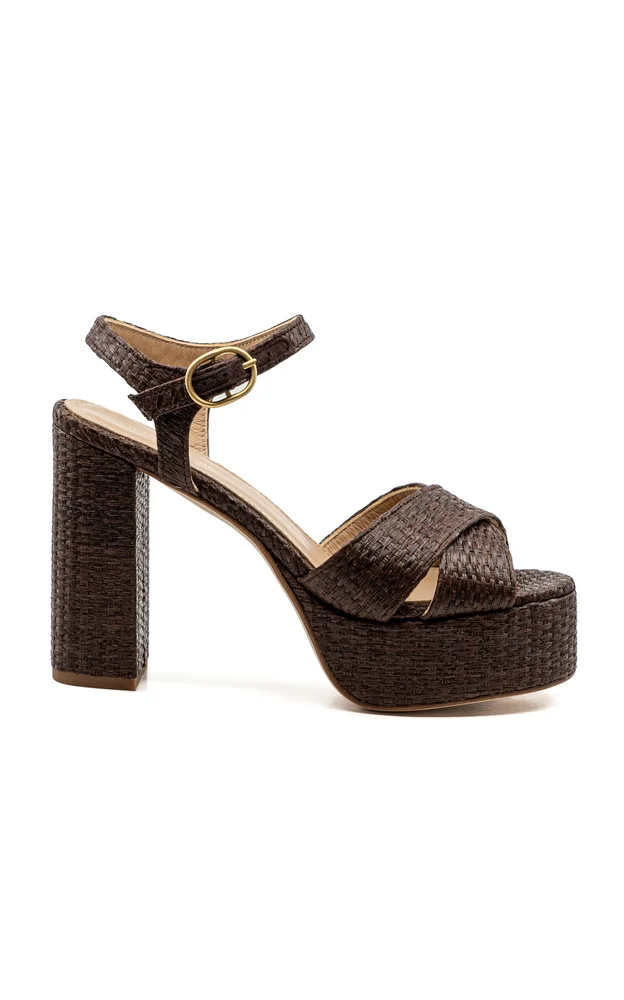 Exclusive Bella Raffia Platform Sandals