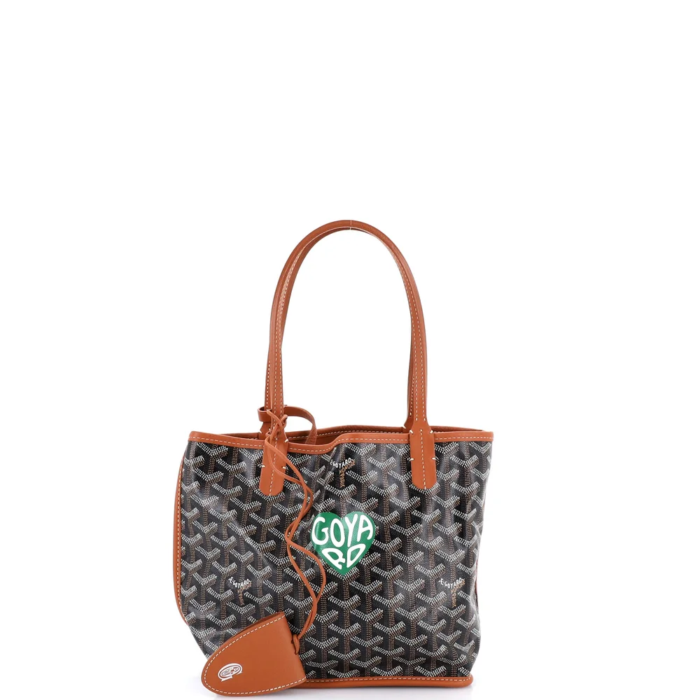 Anjou Reversible Tote Printed Coated Canvas Mini in Brown