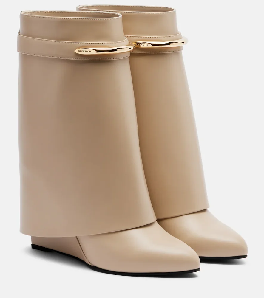 Shark 95 leather mid-calf boots (beige)