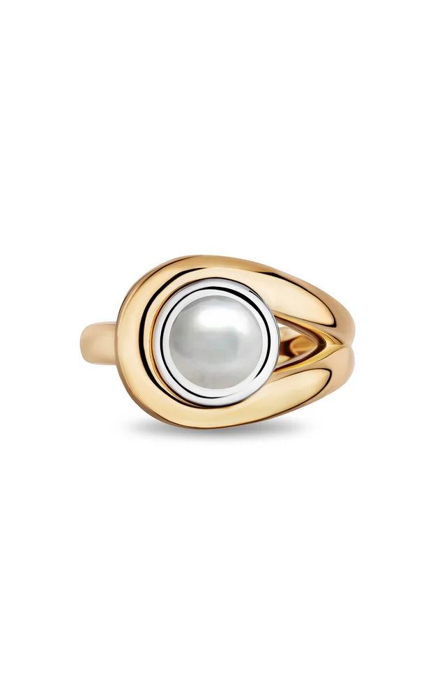 Slingshot Lasso 14K Yellow Gold Pearl Ring
