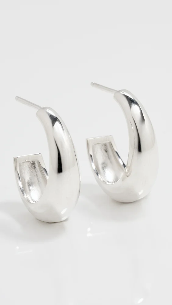 Sterling Silver Medium Aura Hoop Earrings