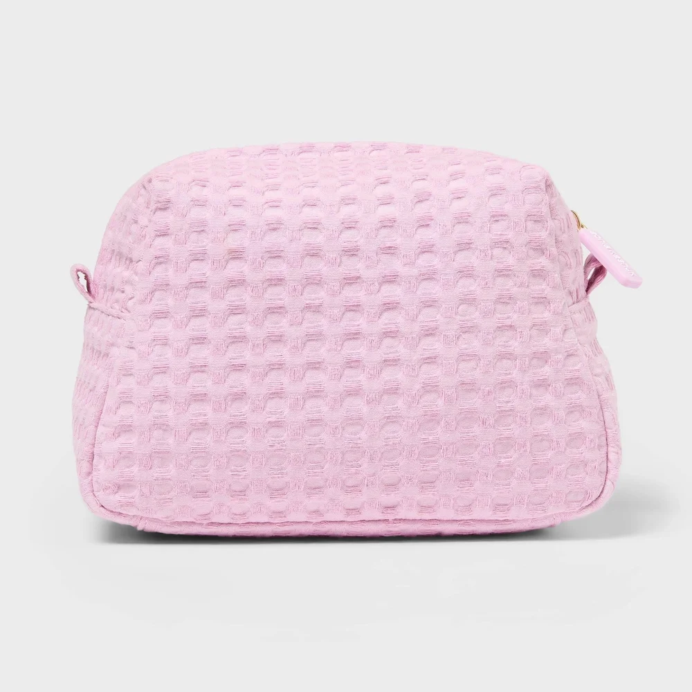 Makeup Bag - Pink Waffle