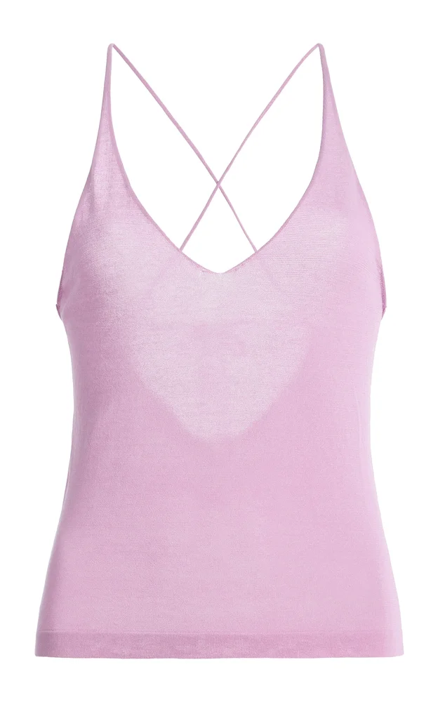Exclusive Sheer Knit Cotton-Blend Top