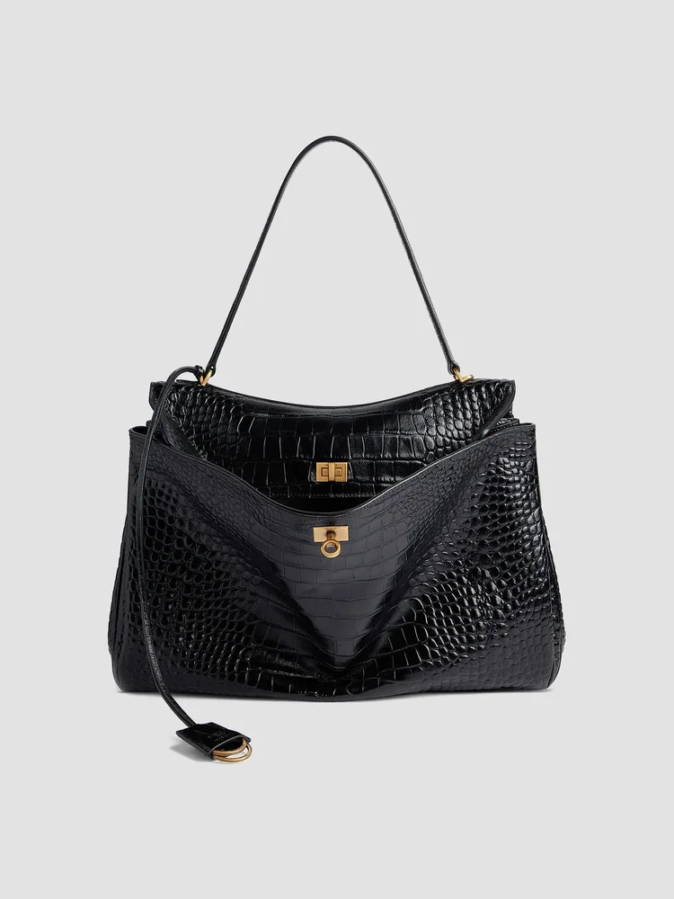 Rodeo Large Handbag Crocodile Embossed
