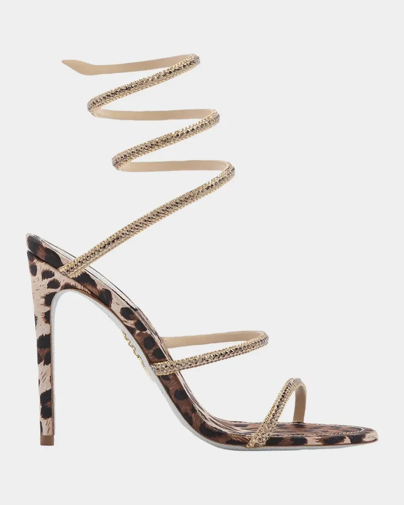 Cleo Animalier 105MM Satin Sandals