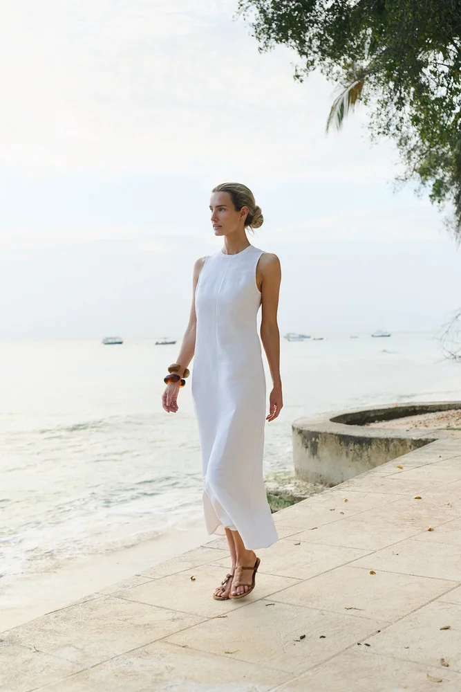 Julia Amory Slim Jane Dress - Blanc