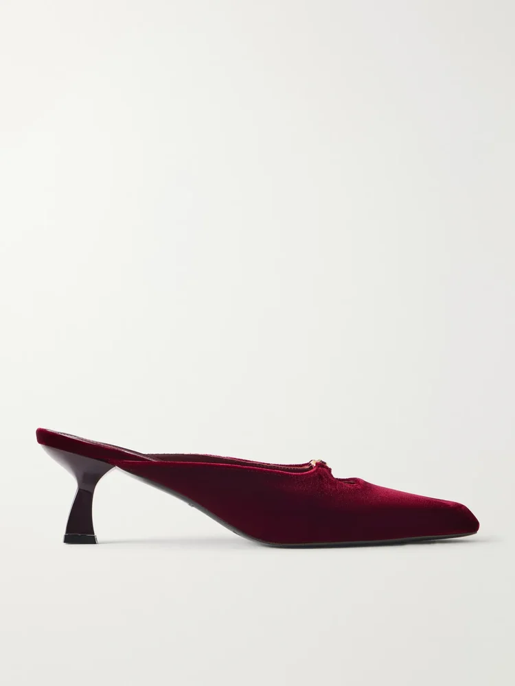 Dona Ruby 50 crystal-embellished velvet mules