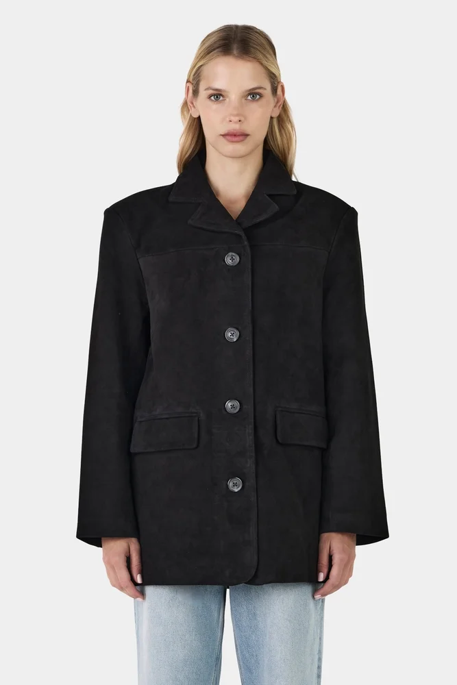 Lennox Suede Jacket Black Suede