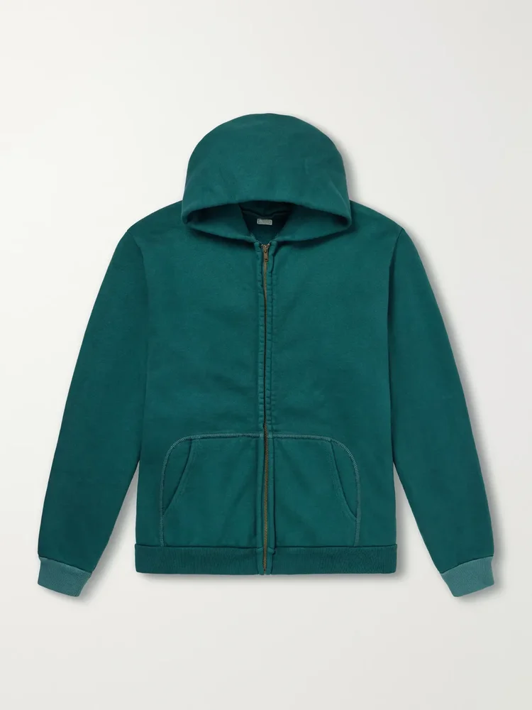 Vintage Cotton-Jersey Zip-Up Hoodie