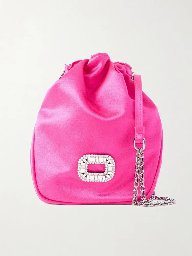 Pilgrim Nano crystal-embellished satin shoulder bag