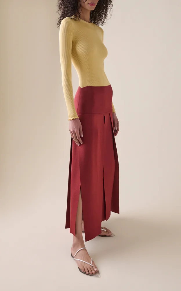 Pleated Midi Skirt