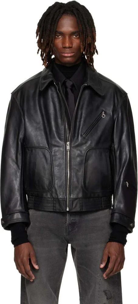 Black 'Combattimento' Leather Jacket