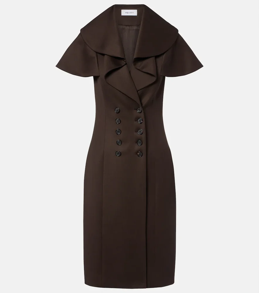 Draped wool minidress